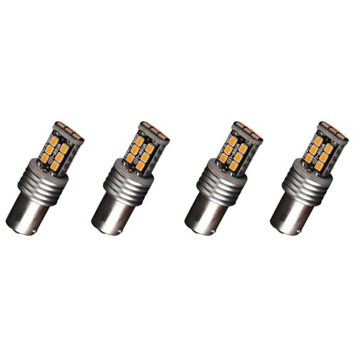 Wlauqueta 4X / Amarillo 1156 BA15S 2835 15W Bombillas LED de Intermitente para Coche sin Error