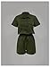 SOLY HUX Women's Summer Button Down Short Sleeve Shirts Romper Casual Short Jumpsuits Army Green Medium