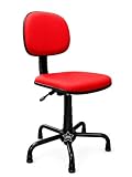 Cadeira Costureira Giratoria Com Regulagem de Altura Corino Vermelho Unique Office