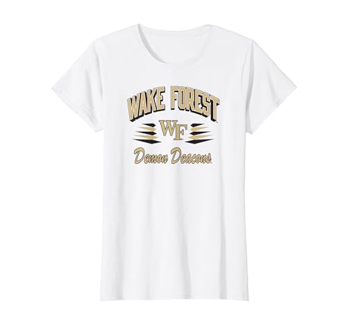 Wake Forest Demon Deacons Retro Diamond White T-Shirt, Women, White, Small