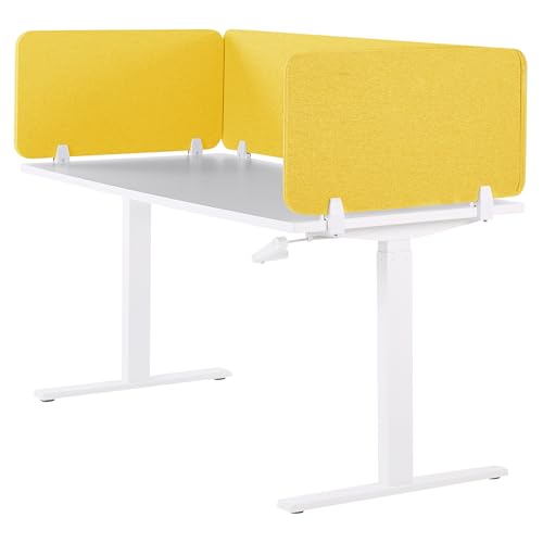 Pannello Divisorio Fonoassorbente Per Scrivania In Pet Giallo 80 X 40 Cm Tavolo Ufficio - 8