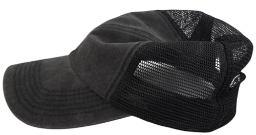 Image of Vintage Washed Snapback Baseball Hat for Men Women, Unstructured Cotton Crown /Soft Mesh /Flexible Visor /Foldbale for Pocket