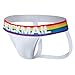 Jockstrap for Mens Underwear Mesh Breathable Athletic Supporter Thong G-String Mens - Gym, Training, Running (US, Alpha, Medium, Regular, Regular, 268white)