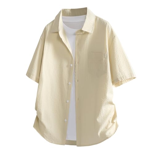 [BesBet] シャツ メンズ 半袖 夏服 涼しい 薄手 ボタンダウンシャツ おしゃれ ゆったり 無地 吸汗速乾 柔らかい 快適 涼感 トップス カジュアル かっこい ファッション 男女兼用 春夏の商品画像（Amazon）