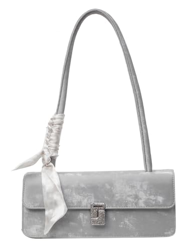 Women's Sparkly Rhinestone Shoulder Handbag Flap Zipper Elegant Small Underarm Purses