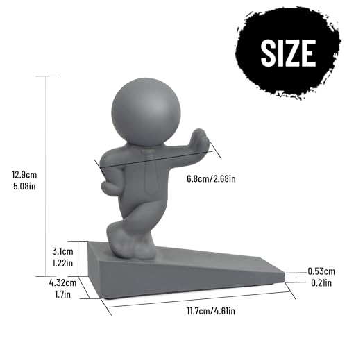 Cute Door Stop, Decorative and Sturdy, Well Designed Door Stopper, Effective to Hold Your Door Open, 1 Pack, Gray(Patented)