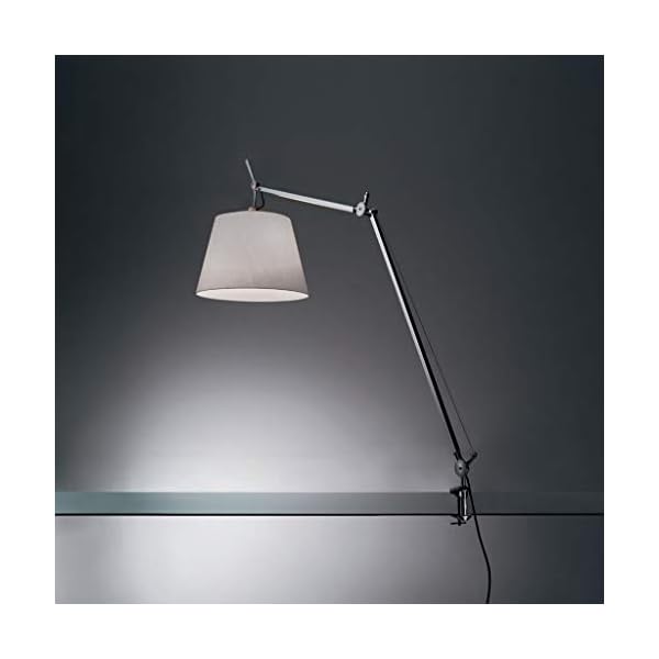 Artemide TLM0004 Tolomeo - One Light Mega Table Lamp with 14" Diffuser and Clamp, Shade Options: Silver Fiber - Image 3