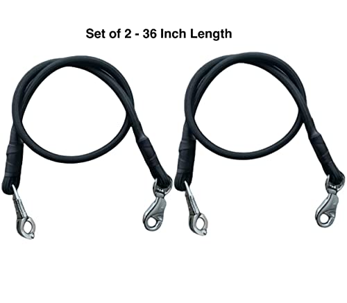 Majestic Ally Pack of 2, Bungee Trailer Tie for Horse Haulage with Panic Snap and Bull Snap (Black) - Image 3