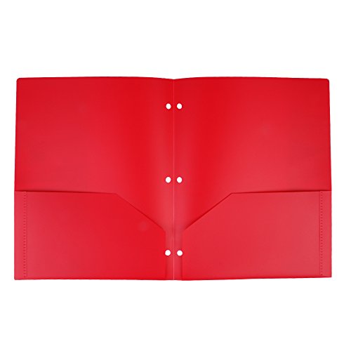 Eagle Plastic Pocket Folder, Heavy Duty, 3 Hole, 2 Pockets, Letter Size, Assorted, Fit For 3 Ring Binders, Pack Of 6 (3-Hole 2-Pocket) #TOP4
