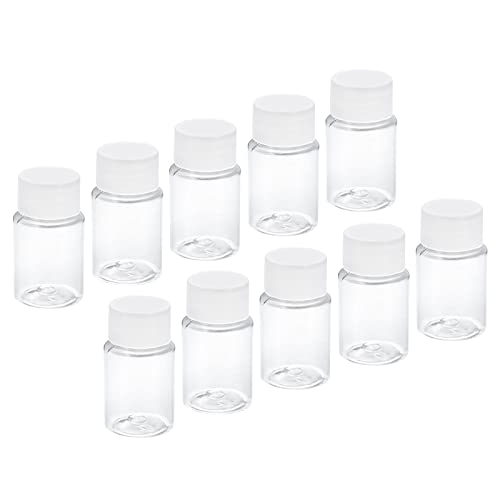 uxcell Plastic Lab Chemical Reagent Bottle 20ml/0.7oz Wide Mouth Sample Sealing Liquid Storage Container 10pcs