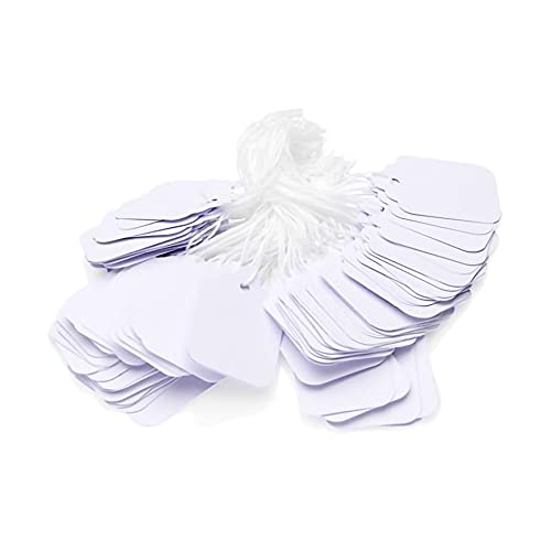Image of Premier Stationery Strung Tags. 36 x 53mm. White. Pack of 100