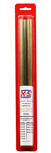 K&S Precision Metals 3406 Tube carré/rectangulaire en laiton 1/16, 5/32, 1/8, 5/32, 3/16, 7/32, 1/4 rectangulaire – 3/16, 1/8 x 1/4, 5/32 x 5/16, 3/16 x 3/8, 11 pièces par paquet