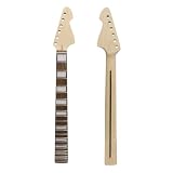 ModouString Braço de Guitarra Em Maple, Pintura Amarela, 24 Trastes, 25,5 Polegadas, Marcações Em Ponto Preto, Fixação Do Braço Parafusada No Calcanhar – Peça de Reposição para Guitarra Elétrica.