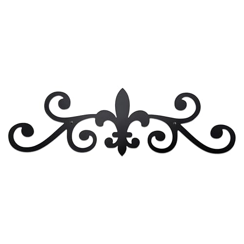 Rustic Metal Scroll Wall Art Small Black Iron Decorative Wall Sculpture for Home Living Room, 15.75