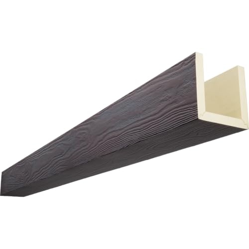 Timberthane Sandblasted Faux Wood Beam, 3-Sided (U-Beam), 6"W x 8"H x 96"L, Sangria Finish