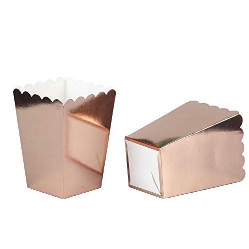 Image of We Moment Rose gold Popcorn Boxes Cardboard Container For Party Supplies,Pack of 36