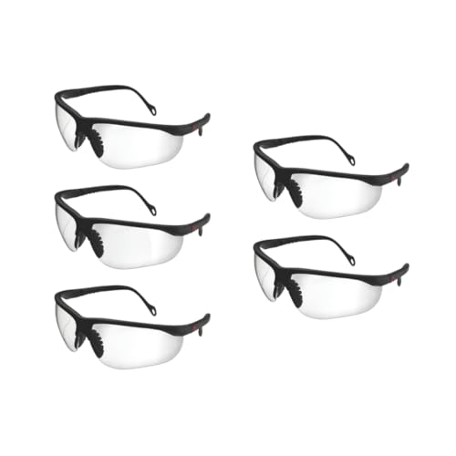 Image of Karam ES005 Safety Goggles with Transparent Lens | Scratch & Impact Resistant | Safety Glasses for Multipurpose Use for Pollution, Dust, Riding & Construction Work | PACK OF 5