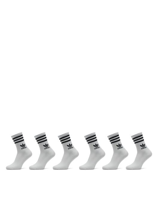 adidas Originals Paquete de 6 calcetines blancos con trébol y 3 rayas