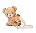 Sac à Bandoulière Femme Sac à Main Petite Fille Mignon Mini Sac en Peluch Princesse en Forme d'Ours Sac d'Épaule Kawaii Fermeture Éclair pour Adolescent (Marron, 20cm)