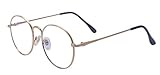  ALWAYSUV Metallrahmen Runde Brille Retro Brille Transparente Brille mit Fensterglas