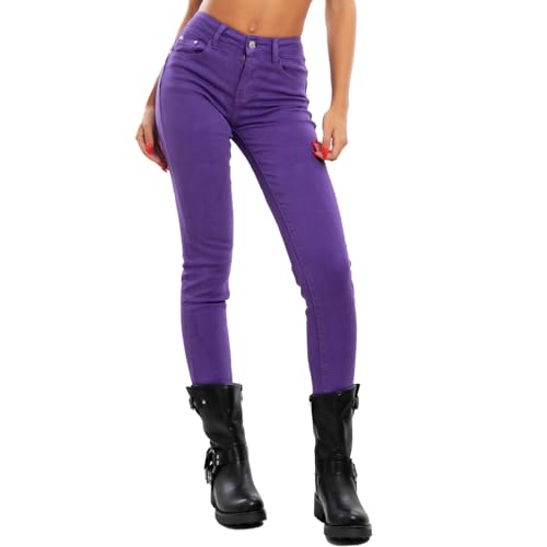 Toocool VI-8006 Women's Slim Stretch Skinny Slim Fit Jeans, Dark purple, S