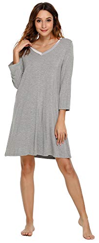 Image of GYS Womens Bamboo Viscose Nightgown Super Soft Lightweight Night Shirts for Sleeping