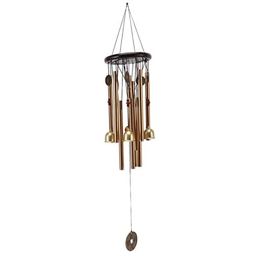 Antique-Style Wind Chime with 10 Aluminum Tubes - Decorative Home Ornament for Garden and Yard