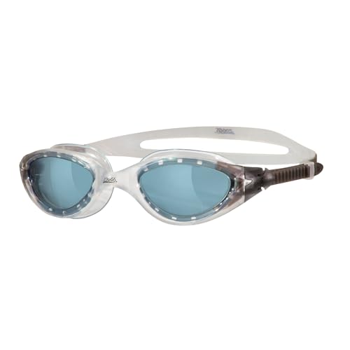 Zoggs Panorama Schwimmbrille Erwachsene Herren und Damen UV-Schutz Antibeschlag Bequemer Auslaufsicherer Sitz Schnell Verstellbares Kopfband 180 Rundumsicht Rauchglas/Klar
