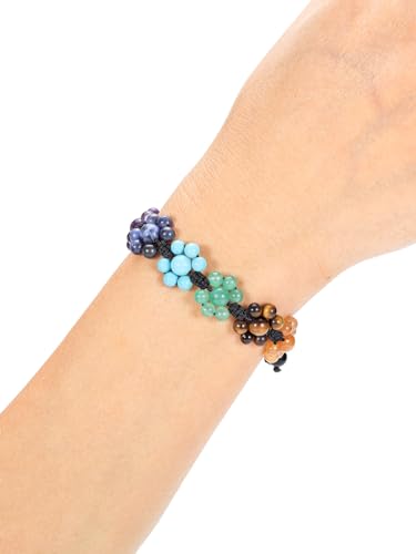 Image of Top Plaza Bead Chakra Bracelet 7 Chakras Healing Crystals Bracelet Yoga Stone Beads Bracelets Meditation Relax Anxiety Bangle for Womens Mens
