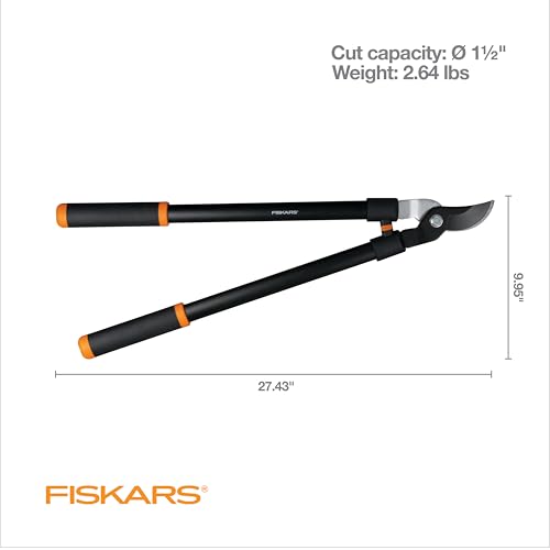 Image of Fiskars 28 inch Loppers for Tree Trimming, Heavy Duty, Rust-Resistant Sharp Bypass Steel Blade Loppers, Branch Cutter up to 1.5 inch Diameter Cut Capacity, Shock-Absorbing Handle, Garden Tools