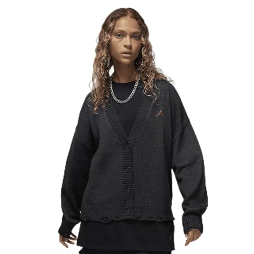 Jordan Women's Distressed Cardigan (FN5362-045, Off Noir