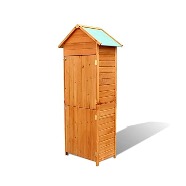 HechoVinen Gartenschrank Werkzeugschuppen aus Holz, Geräteschuppen, 2 Lagerregale im Inneren, Wasserdichtes…