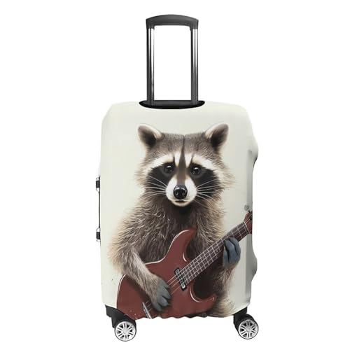 Funny Raccoon Luggage Cover, Washable Elastic Suitcase Cover Protector Fit 18-32 Inch Luggage4