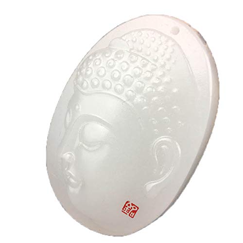 Collier jade blanc bouddha : pendentif en pierre naturelle et authentique