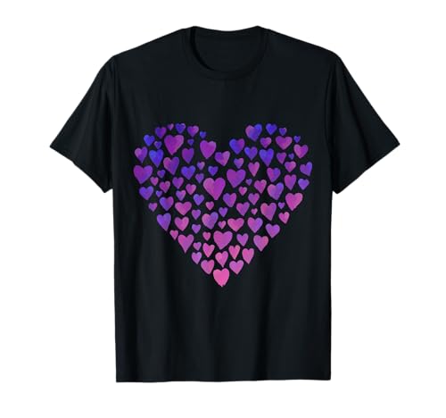 Purple and Pink Ombre Hearts T-Shirt