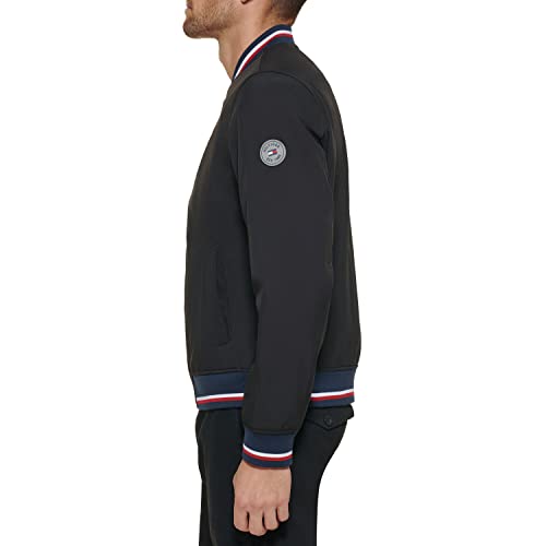 Image of Tommy Hilfiger Men's Lightweight Varsity Rib Knit Bomber Jacket