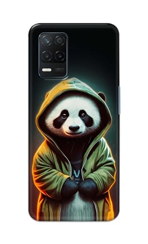 Image of Printed Hard Back Cover Case for Realme 8 5G | Realme 8S 5G Back Cover (Cartoon Panda) -1111