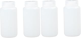 HEALLILY Clear Bottle 4 Pcs Travel Water Bottles Travel Bottle Empty Medicine Bottle Pill Container Bottle Lab Chemical Bottle Wide Mouth Perfume Container Bottle Holder Dispenser Pp White