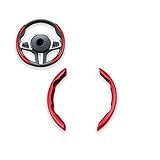 Steering Wheel Cover, Car Carbon Fiber Anti-Skid Steering Wheel Cover, Segmented Steering Wheel Protector Car Interior Accessories Suitable for Most Cars (Red)