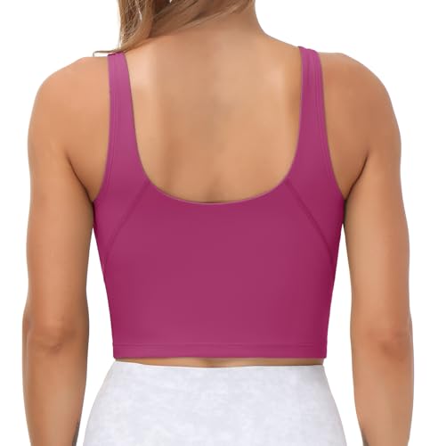 Image of THE GYM PEOPLE Womens' Sports Bra Longline Wirefree Padded with Medium Support