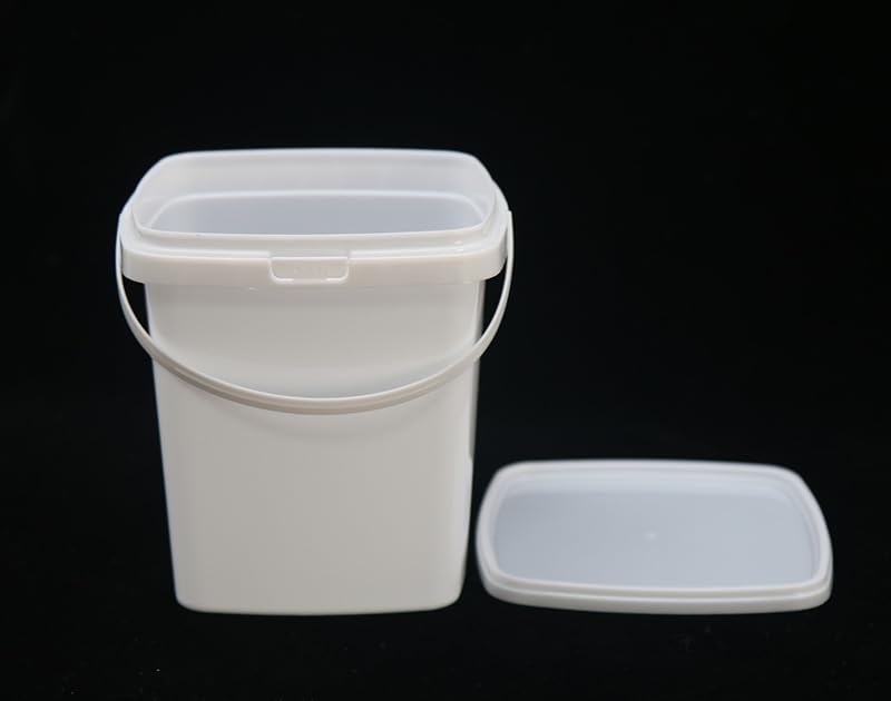 Image of 20 Pack 33oz Square Slime Containers with Lids, 1000ml White Plastic Storage Bucket Container, Slime Storage Case Storage Jars for Food Prep Freezer Kitchen Restaurant Supplies