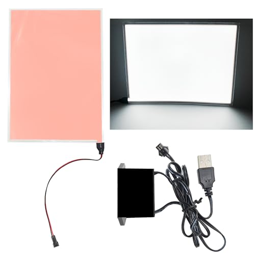 Image of El Panel Backlight 8.2 x 5.9 Inches Electroluminescent El Sheet Panel Light Diy El Cuttable Backlight Paper Lamplamp Sheet Neon for Cosplay Party Decoration Luminous Piece (pink)