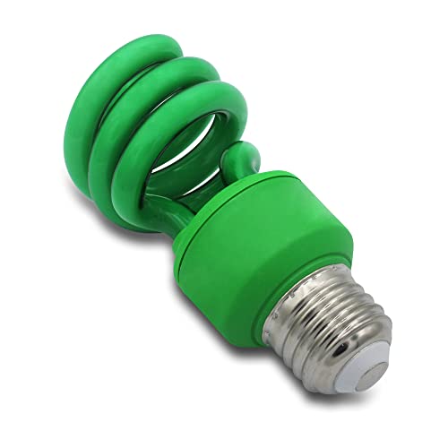 13 Watt Spiral Cfl Green Light Bulb By Lumenivo - 13W Outdoor Green Light Bulb For Patio, Porch, Christmas Lights, Decorative Lighting, And Parties - E26 Medium Screw Base - 120V - 1 Pack #TOP2