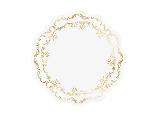 Tischsets Weiß Gold-Ornament 35,5 cm | 6 Stück