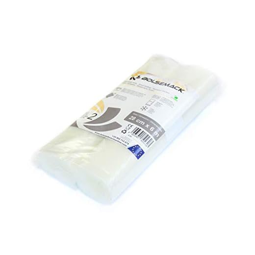 Rollo gofrado de envasado al vacío (28cm x 6 metros) (2 uds.) para Todo Tipo de envasadora doméstica, Foodsaver, Lacor, Caso, Silvercrest, etc.