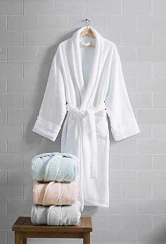 Charisma Luxe Zero Twist Luxury Cotton Bathrobe, Small/Medium, White #TOP3