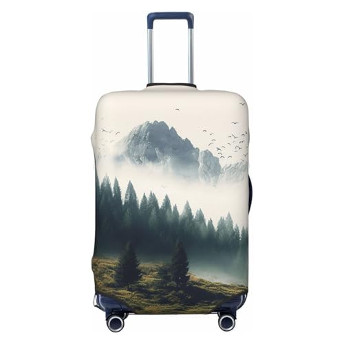 Travel Luggage Cover Fashion Suitcase Protector Landscape Mountain Spandex Baggage Covers Washable Suitcase Covers Anti-Scratch Luggage Cover Protectors Fits 18-32 Inch Suitcases X-Large