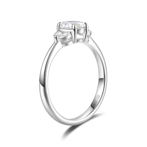 AGVANA 0.5 Carat Oval-Cut Lab Grown Diamond Engagement Ring in Sterling Silver (0.6 Ct. Tw.) Promise Anniversary Wedding Ring for Women (D-E Color, VS Clarity)4
