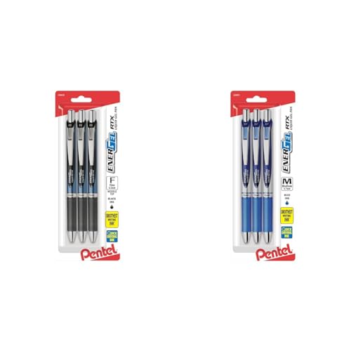 Bolígrafos Pentel EnerGel Deluxe RTX Retráctiles 0.5mm y 0.7mm, Pack 6