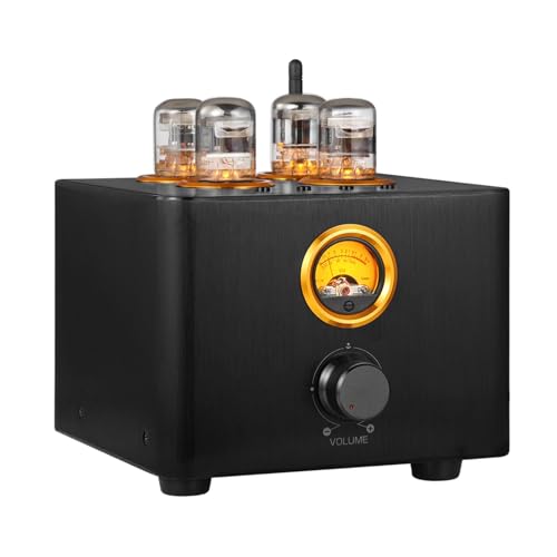Amplificador De Válvula De Audio, Amplificador De Tubo De Audio Bluetooth 5.0 Con Medidor VU, 5 Entradas De Audio Analógico Y Digital, Salida De Auriculares De 3,5mm Para Altavoces Pasivos En El Hogar